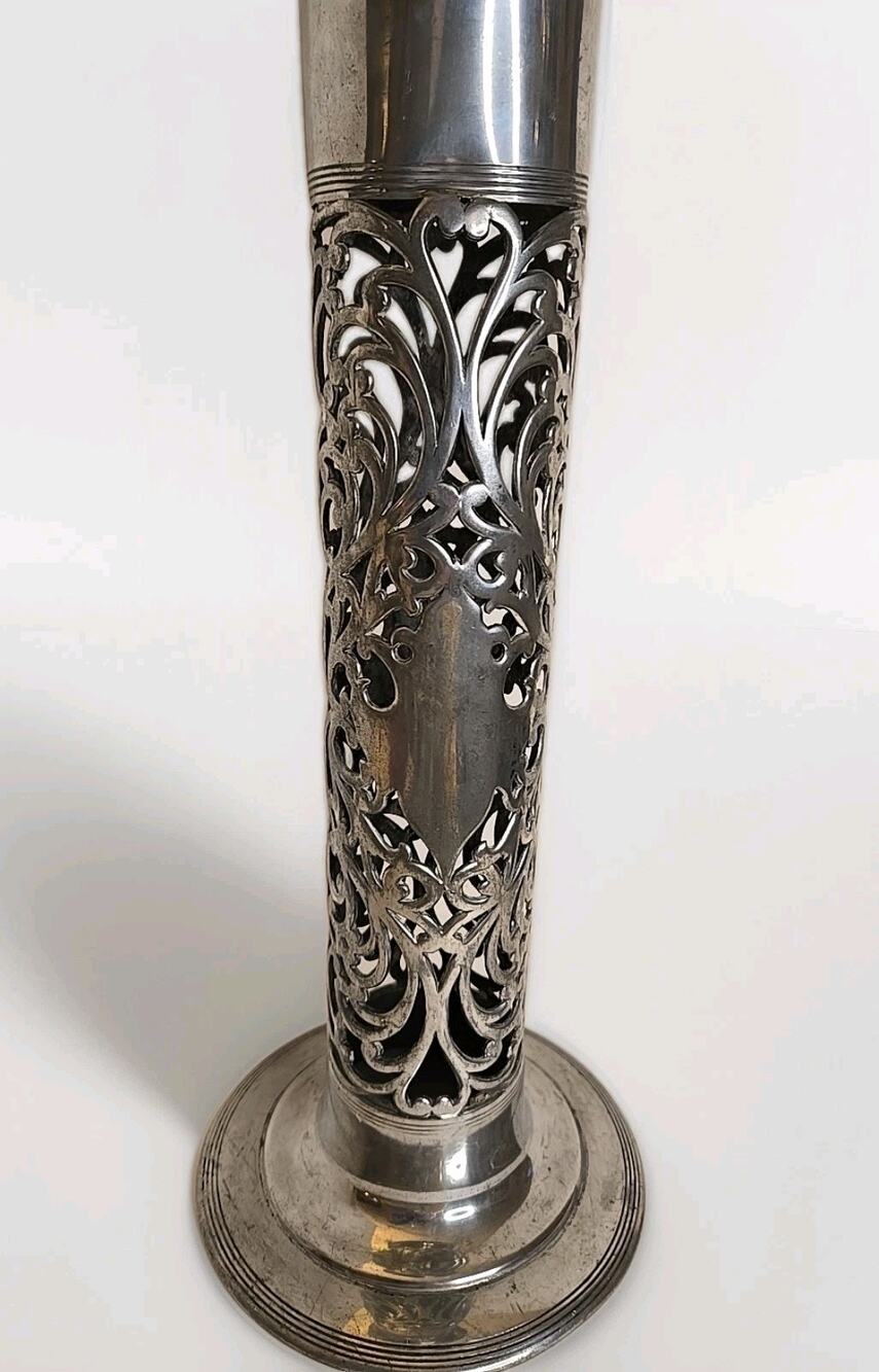 Antique Forbes Silver Co Art Nouveau Quadruple Silver Plate Trumpet Vase Holder